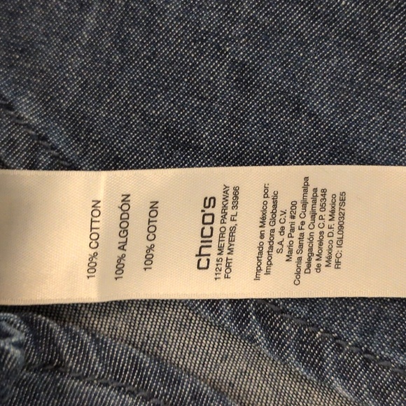 Chico's Denim Button Down Top - Picture 6 of 11